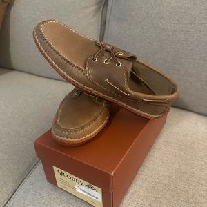 Quoddy Boat Moc Natural Chromexcel with Red Vibram Sole